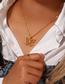 Fashion Gold Titanium Diamond Butterfly Necklace
