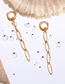 Fashion Gold Titanium Steel Geometric Long Chain Drop Earrings