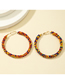 Fashion Red Rice Bead Round Earrings