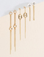 Fashion Gold Brass Diamond Geometric Pignose Chain Tassel Drop Earrings