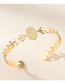 Fashion Gold Metal Leaf Open Bracelet