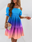 Fashion 1# Polyester Colorblock Scratch Neck Dress