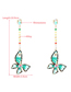 Fashion Butterfly Alloy Diamond Butterfly Drop Earrings