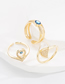 Fashion Geometry Brass Gold Plated Zirconium Eye Open Ring