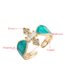 Fashion Emerald Brass Gold Plated Zirconium Geometric Drip Ring