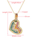 Fashion Love Copper Gold Plated Zirconium Heart Necklace