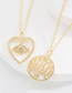 Fashion Heart-shaped Brass Gold Plated Zirconium Eye Heart Necklace