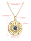 Fashion Devil's Eye Copper Gold Plated Diamond Eye Circle Necklace