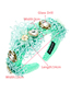 Fashion Green Fabric Wreath Crystal Wide-brimmed Headband