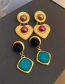Fashion Gold Pure Copper Geometric Heart Stud Earrings