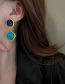 Fashion Blue Pure Copper Geometric Square Stud Earrings