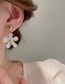 Fashion White Alloy Inlaid Zirconium Flower Heart Stud Earrings