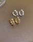 Fashion Ear Buckles - Gold Copper Diamond Flower Round Earrings