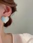 Fashion Light Blue Plastic Geometric Heart Stud Earrings