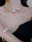 Fashion Bracelet - Silver Metal Geometric Fragmented Silver Beaded Pearl Bracelet