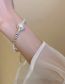 Fashion Bracelet - Silver Broken Silver Panel Pearl Beaded Bracelet