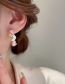 Fashion Pink Drip Oil Heart C-shaped Earrings
