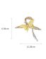 Fashion Yellow Metal Pearl Fringe Oil Drop Butterfly Grab Clip