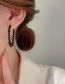 Fashion Black Large Crystal C-shaped Earrings