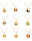 Fashion Gold-9 Copper Drop Oil Flower Pendant Necklace