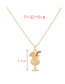 Fashion Gold-2 Bronze Zircon Drop Oil Bow Pearl Pendant Necklace