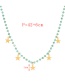 Fashion Navy Blue Crystal Beaded Pentagram Necklace