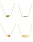 Fashion Gold-3 Copper Drop Oil Flower Pendant Necklace