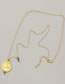 Fashion Gold Bronze Diamond Geometric Portrait Medal Necklace