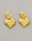 Fashion Gold Copper Diamond Geometric Heart Stud Earrings
