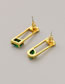 Fashion Gold Solid Copper Diamond Drop Drop Square Stud Earrings