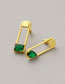 Fashion Gold Solid Copper Diamond Drop Drop Square Stud Earrings