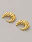 Fashion Gold Solid Copper Geometric Cutout Round Earrings