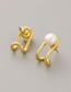 Fashion Gold Bronze Pearl Geometric Stud Earrings