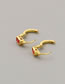 Fashion Gold Brass Diamond Geometric Circle Earrings