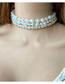 Fashion White Pearl Beads And Diamonds Multilayer Necklace