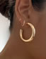 Fashion Steel Color 40mm Titanium Steel Geometric C-shaped Earrings