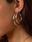 Fashion Gold 24mm Titanium Steel Geometric Round Earrings