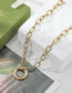 Fashion Gold Titanium Geometric Ring Necklace