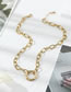 Fashion Gold Titanium Geometric Ring Necklace