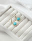 Fashion Gold Stainless Steel Turquoise Earrings