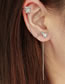 Fashion 13 Right Ear Brass Diamond Bear Pearl Tassel Earrings