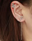 Fashion 10 Right Ear Brass-inlaid Zirconium Serpentine Chain Tassel Ear Wire
