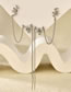Fashion 12 Right Ear Brass Inlaid Zirconium Geometric Chain Tassel Ear Wire