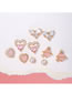 Fashion 10# Bronze Zirconium Geometric Heart Pearl Stud Earrings