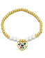 Fashion 6# Brass Beaded Diamond Palm Bracelet