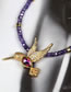 Fashion Woodpecker Bronze Zirconium Woodpecker Gold Plated Faceted Semi-precious Beaded Necklace