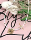 Fashion Pink Diamond Rice Beaded Zirconium Eye Necklace