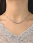 Fashion White Gold White Diamond Bronze Drop Zirconia Necklace