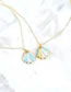 Fashion Color Zirconium Drop Oil Shell Necklace In Gold Plated Copper