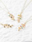 Fashion Color-3 Brass Gold Plated Drop Oil Leaf Necklace With Diamonds